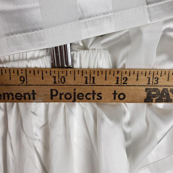 Free People XS Wide Leg Satin Pajama Set Ivory White Stripe Minimalist Basic NWT - Picture 9 of 10